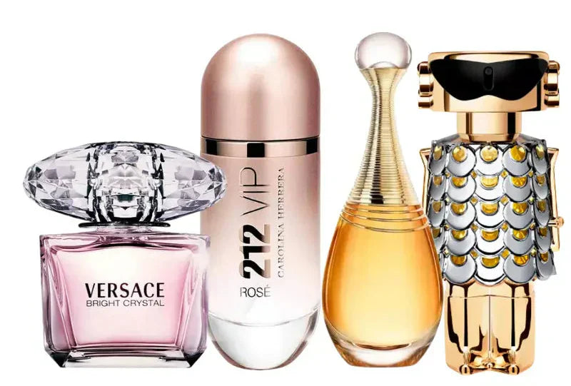 Set de 4 parfumuri | Jadore, 212 Vip Rose, Fame, Bright Crystal
