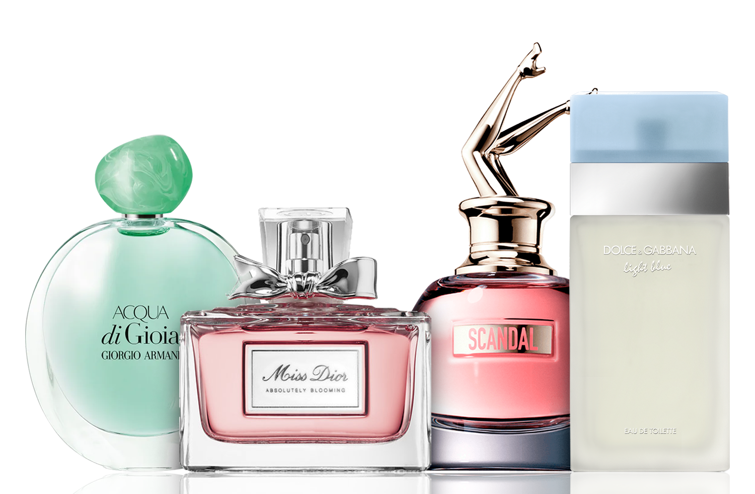 Set de 4 parfumuri | Acqua di Gioia, Light Blue, Scandal, Miss Dior 100 ml