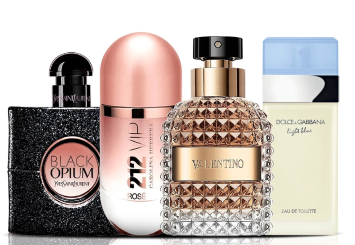 Set de 4 parfumuri | Black Opium + 212 VIP Rose + Valentino + Dolce & Gabbana Light Blue 100 ml